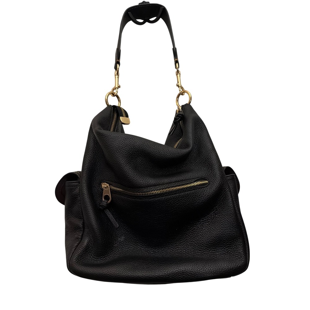Coach Black Pebbled Leather Shoulder Bag Hobo Gold Hardware H2222-6152 - Picture 7 of 12